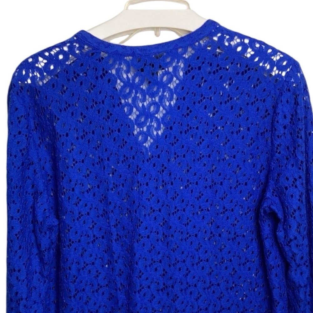 Nicole by Nicole Miller Royal Blue Lace Blouse - Picture 6 of 7